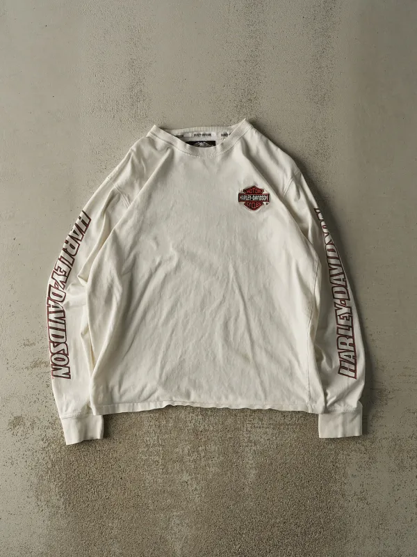 Vintage 90s White Harley Davidson Long Sleeve (M/L) sold by Rebalance Vintage