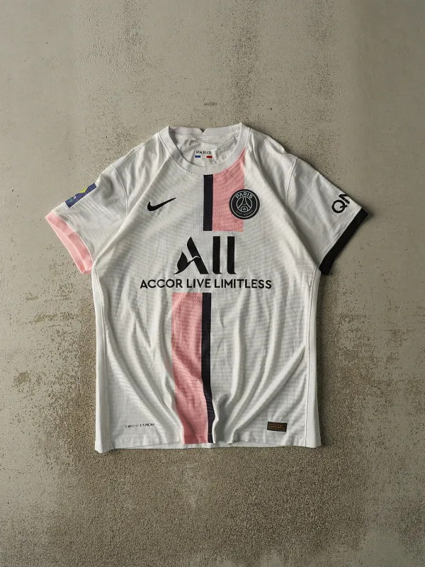 Vintage Y2K White Nike Paris Saint-Germain Soccer Jersey (L) sold by Rebalance Vintage