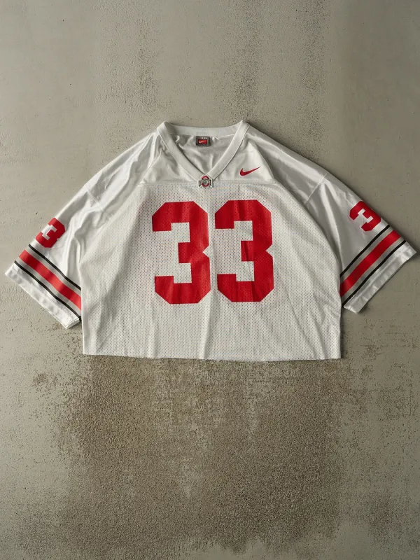 Vintage 90s White Ohio State Buckeyes Cropped Football Jersey (L/XL) sold by Rebalance Vintage