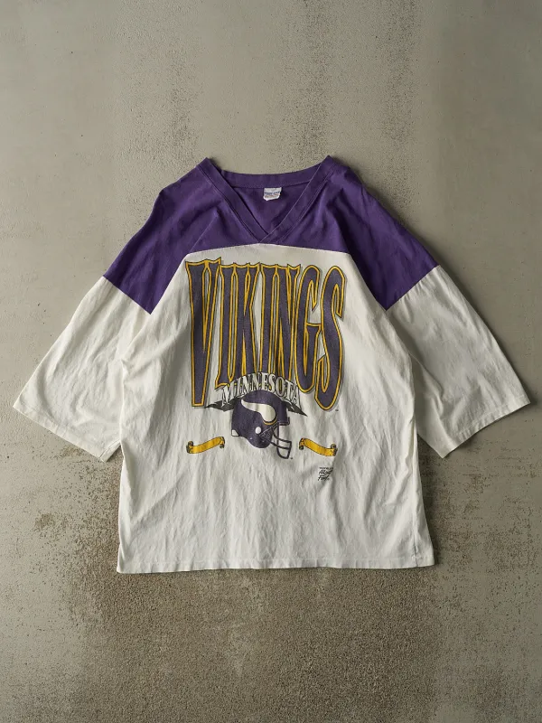 Vintage 80s White & Purple Minnesota Vikings Tee (XL/XXL) sold by Rebalance Vintage