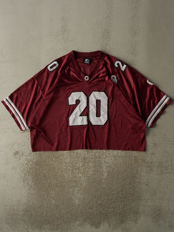 Vintage 90s Burgundy University of Oklahoma Cropped Football Jersey (L/XL) sold by Rebalance Vintage