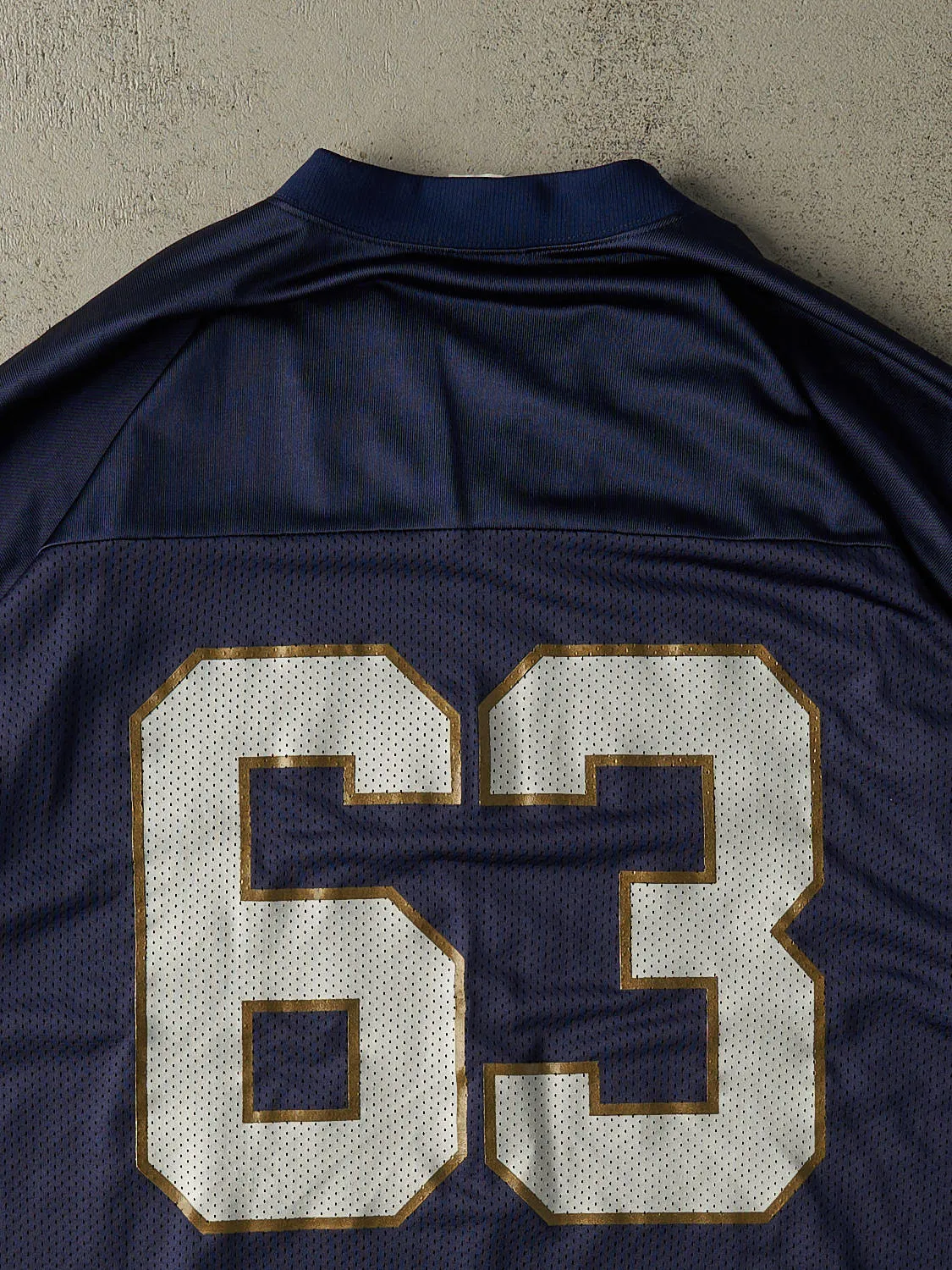 Vintage 90s Navy Blue Adidas University of Notre Dame Cropped Football Jersey (XL) sold by Rebalance Vintage product image thumbnail 4