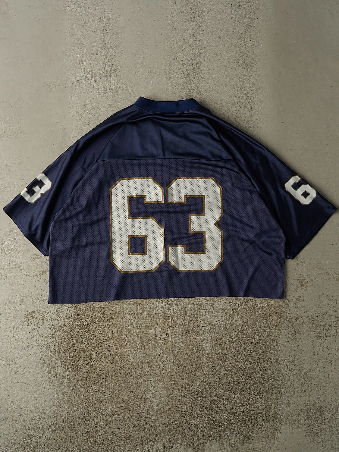 Vintage 90s Navy Blue Adidas University of Notre Dame Cropped Football Jersey (XL) sold by Rebalance Vintage product image thumbnail 2