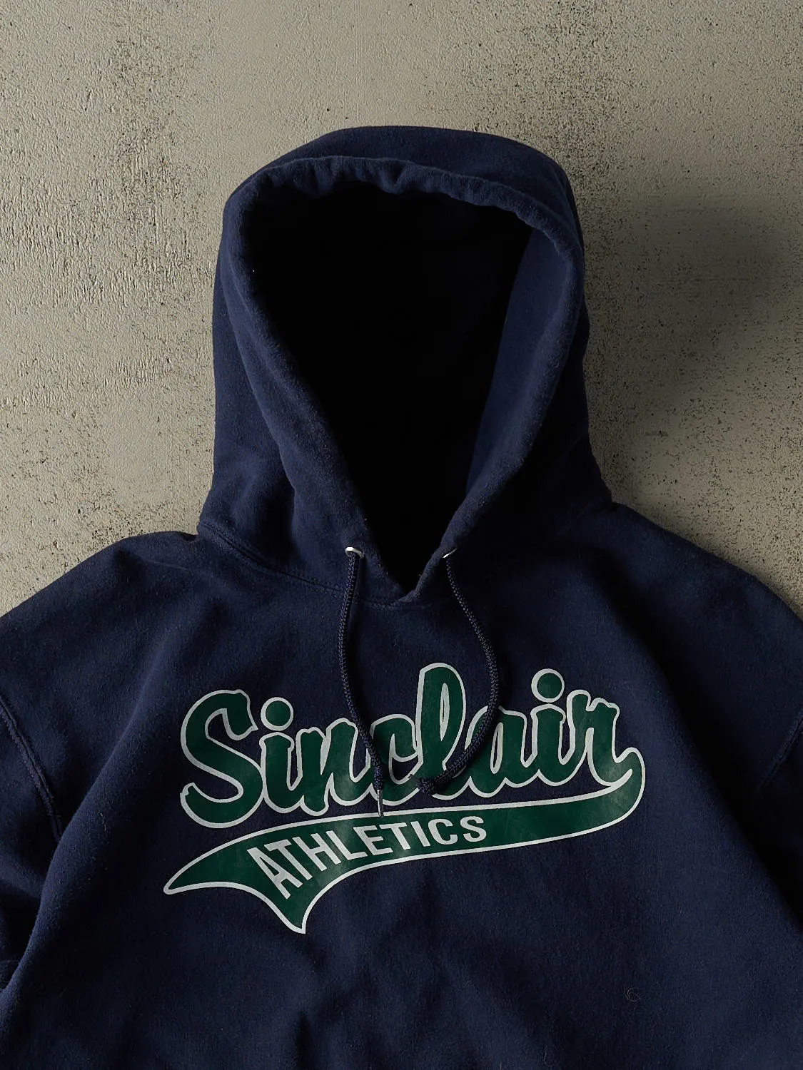 Vintage 90s Navy Blue Sinclair Athletics Hoodie (S/M) sold by Rebalance Vintage product image thumbnail 2