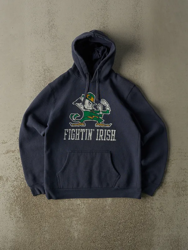 Vintage 90s Navy Blue University of Notre Dame Fighting Irish Hoodie (S) sold by Rebalance Vintage