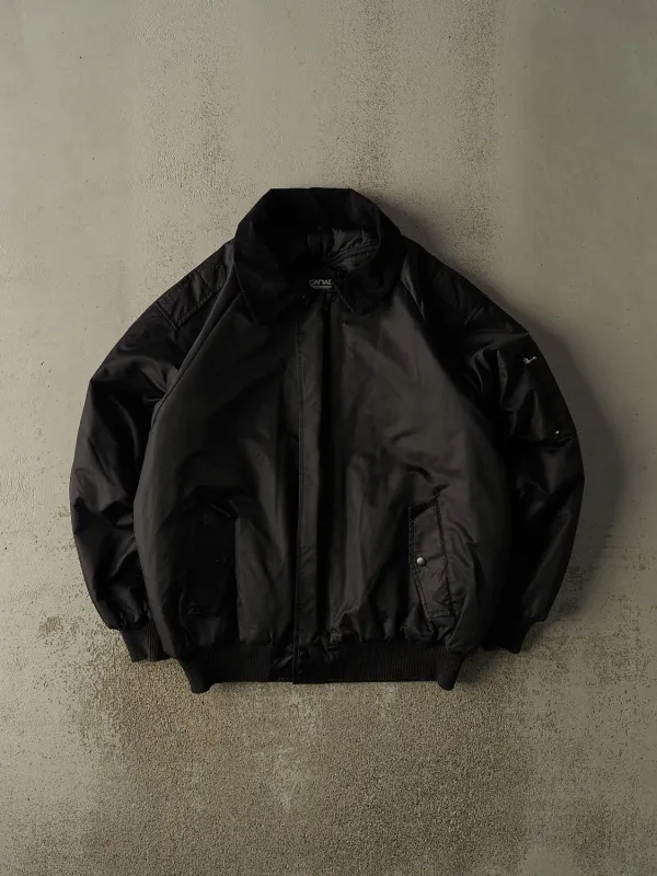 Vintage 90s Black Nylon Bomber Jacket (XL) sold by Rebalance Vintage