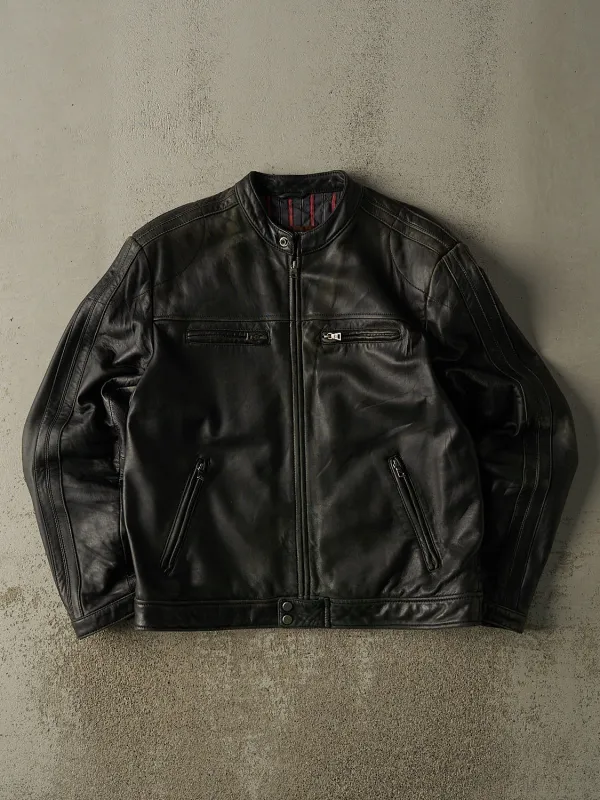 Vintage 90s Faded Black Danier Racing Leather Jacket (M/L) sold by Rebalance Vintage