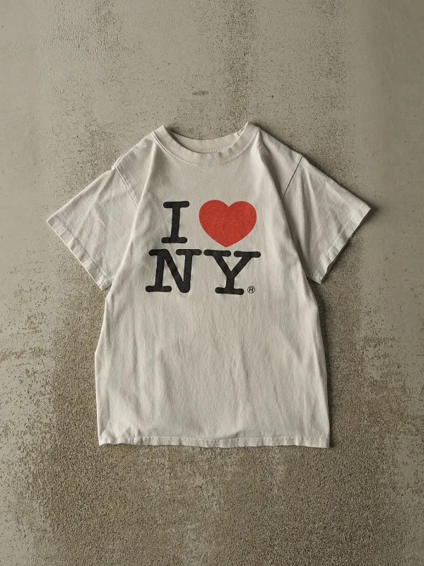 Vintage 90s White "I Love NY" Tee (XS) sold by Rebalance Vintage
