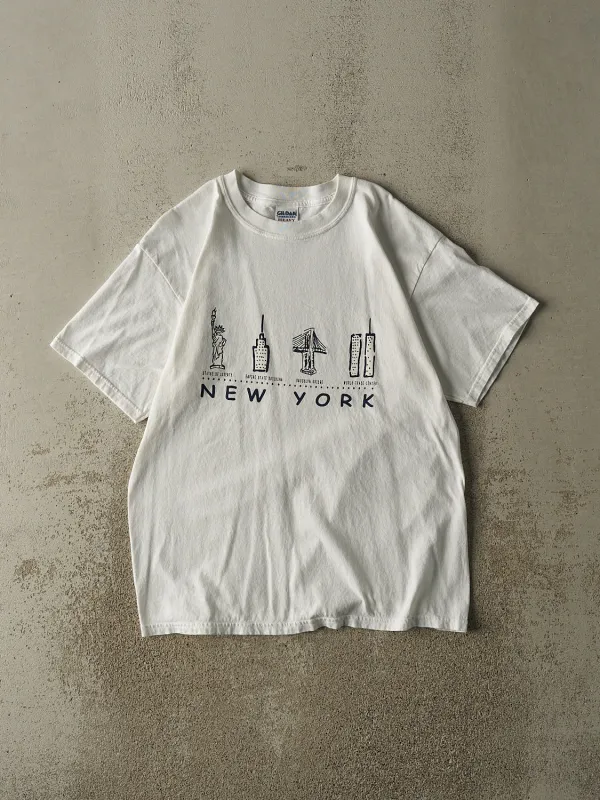 Vintage Y2K White New York Landmarks Tee (M/L) sold by Rebalance Vintage
