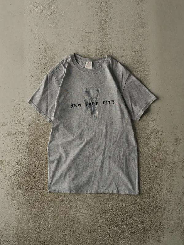 Vintage Y2K Grey New York City Embroidered Tee (XS) sold by Rebalance Vintage