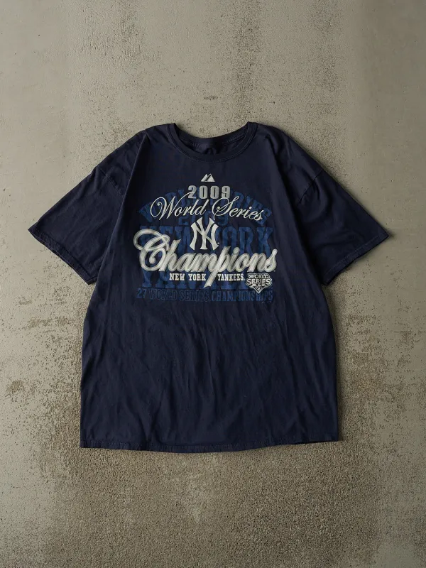 Vintage 09' Navy Blue New York Yankees World Series Champions Tee (L) sold by Rebalance Vintage