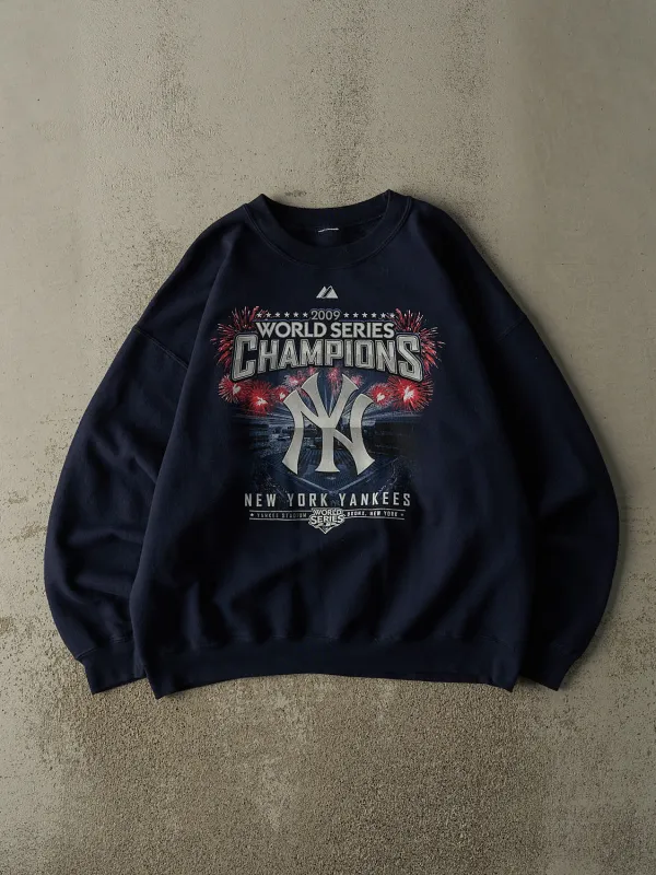 Vintage 09' Navy Blue New York Yankees World Series Champions Crewneck (L/XL) sold by Rebalance Vintage