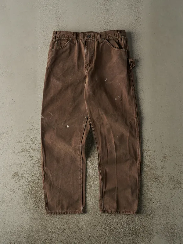 Vintage 90s Brown Dickies Carpenter Pants (33x31.5) sold by Rebalance Vintage