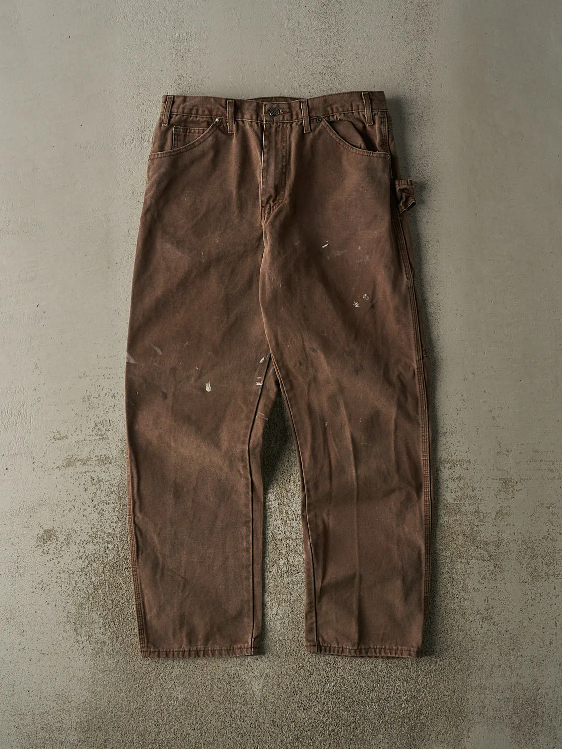 Vintage 90s Brown Dickies Carpenter Pants (33x31.5) sold by Rebalance Vintage