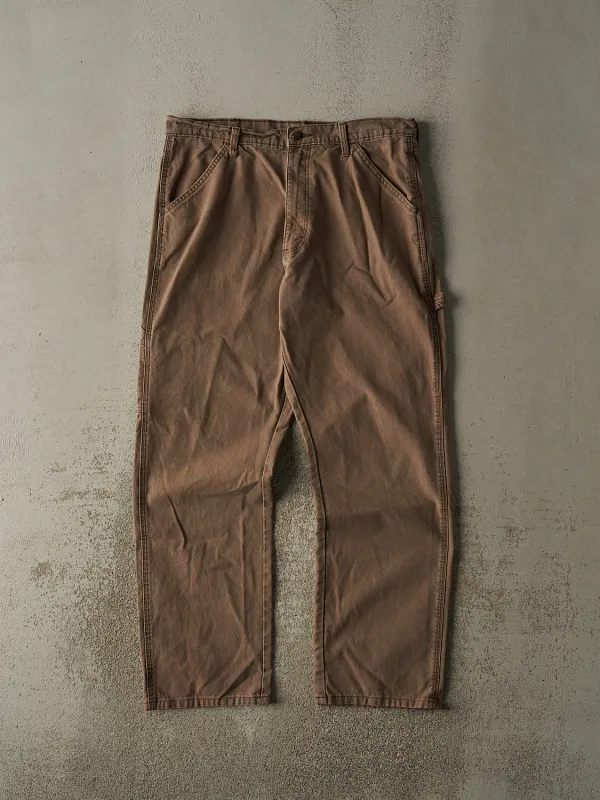 Vintage 90s Brown Rustler Carpenter Pants (35x32) sold by Rebalance Vintage