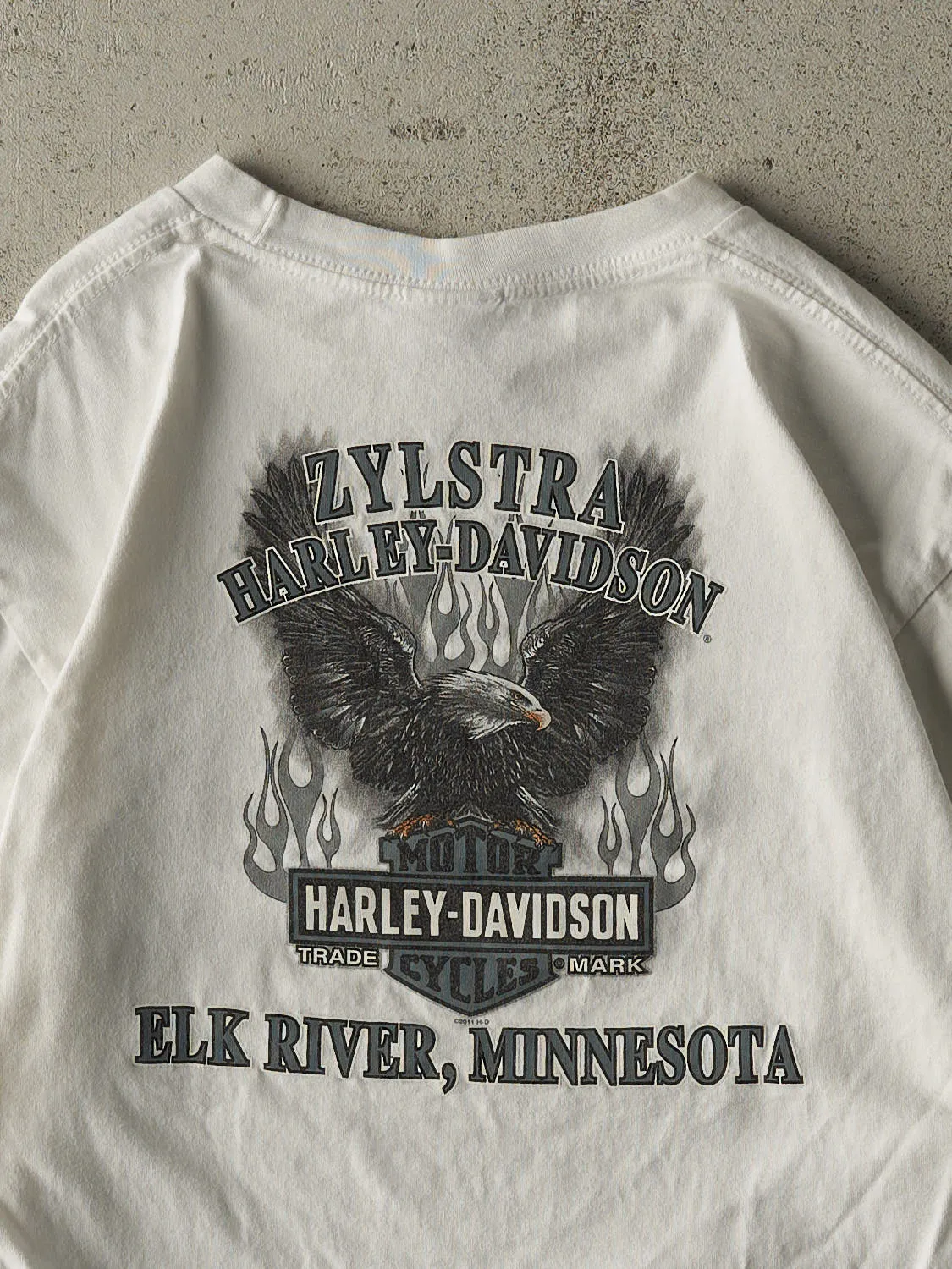 Vintage 12' White Harley Davidson Elk River MN Long Sleeve (M) sold by Rebalance Vintage product image thumbnail 4