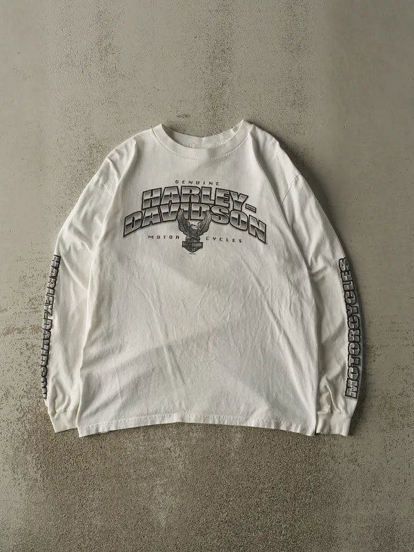Vintage 12' White Harley Davidson Elk River MN Long Sleeve (M) made by Rebalance Vintage