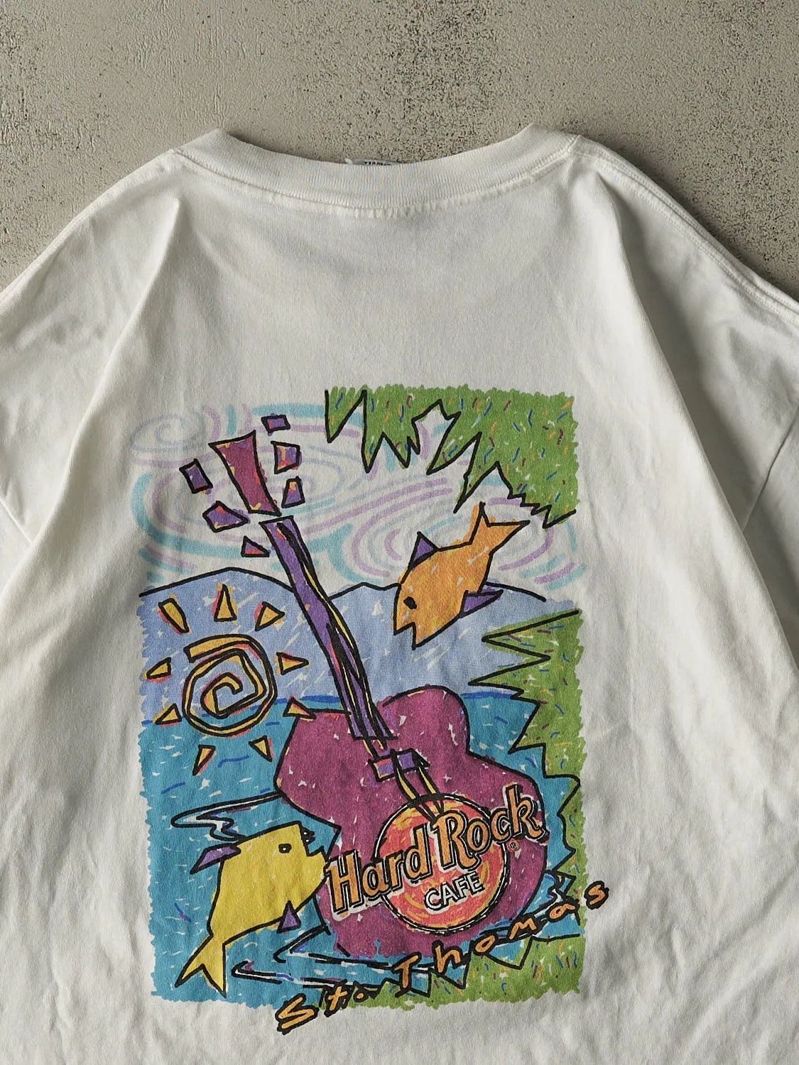 Vintage Y2K White Hard Rock Cafe St Thomas Tee (XL) sold by Rebalance Vintage product image thumbnail 4