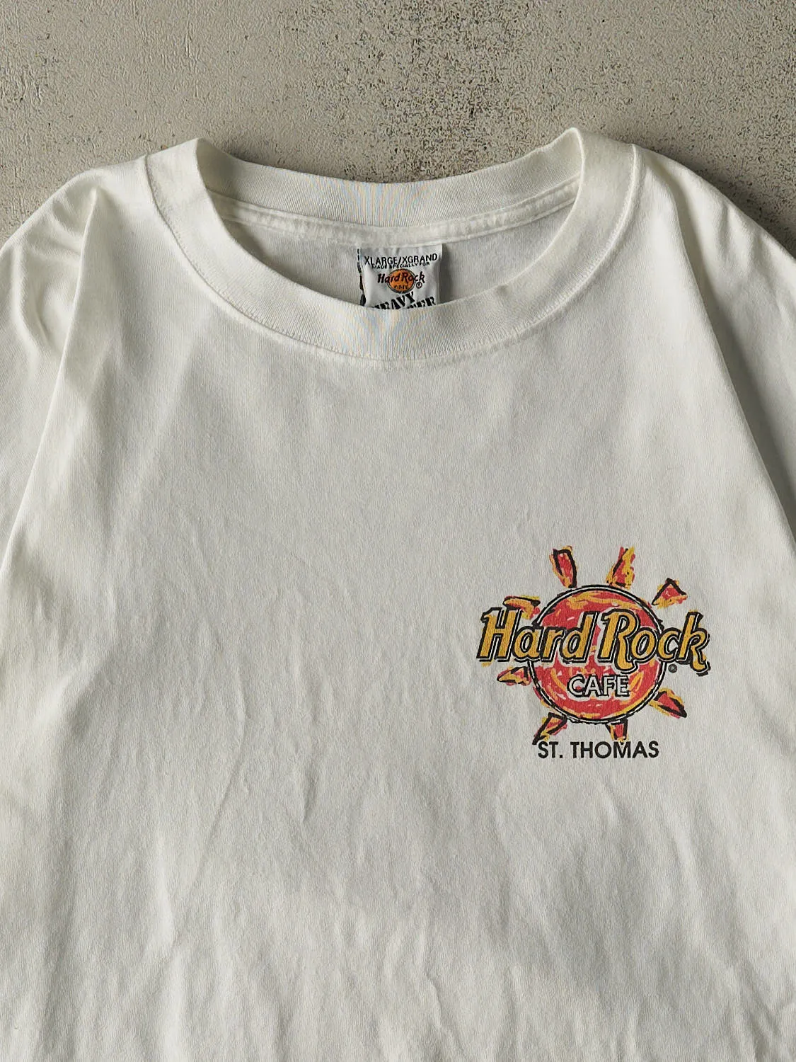 Vintage Y2K White Hard Rock Cafe St Thomas Tee (XL) sold by Rebalance Vintage product image thumbnail 3
