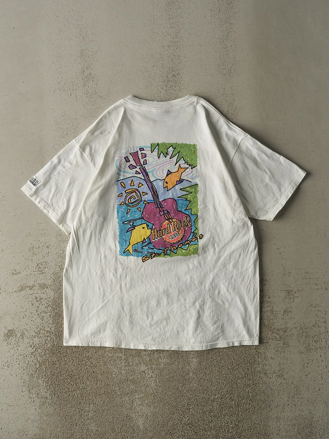 Vintage Y2K White Hard Rock Cafe St Thomas Tee (XL) sold by Rebalance Vintage product image thumbnail 2