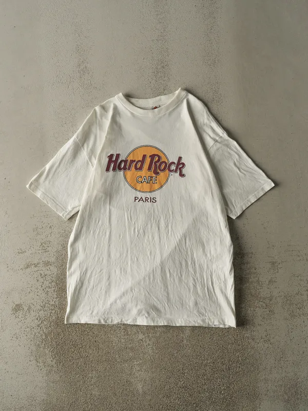 Vintage 90s White Hard Rock Cafe Paris Tee (L/XL) sold by Rebalance Vintage