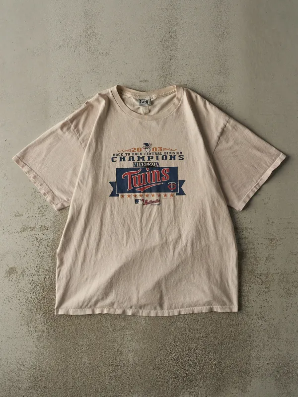 Vintage 03' Beige Minnesota Twins Central Division Champs Tee (XL) sold by Rebalance Vintage