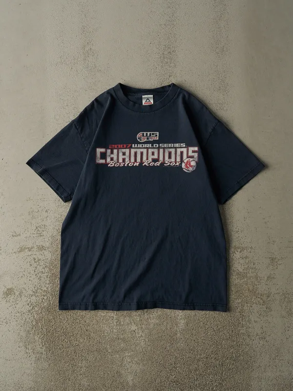 Vintage 07' Navy Blue Boston Red Sox World Series Champions Tee (M/L) sold by Rebalance Vintage