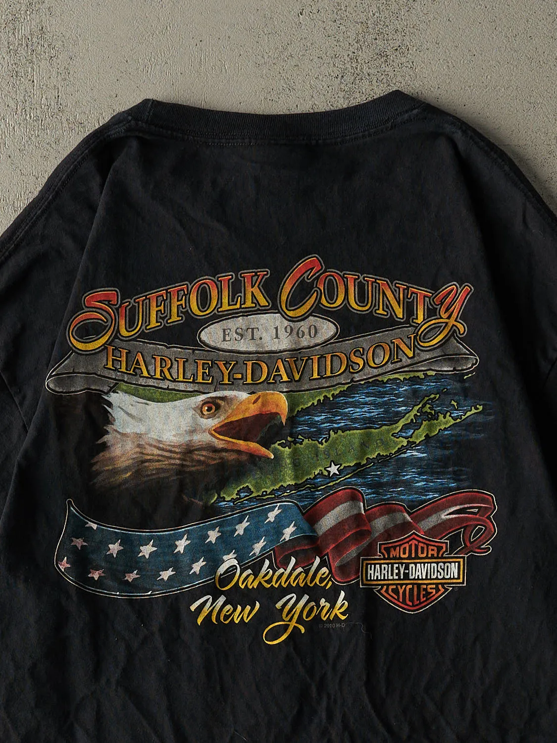 Vintage 13' Black Harley Davidson Oakdale NY Tee (L/XL) sold by Rebalance Vintage product image thumbnail 4
