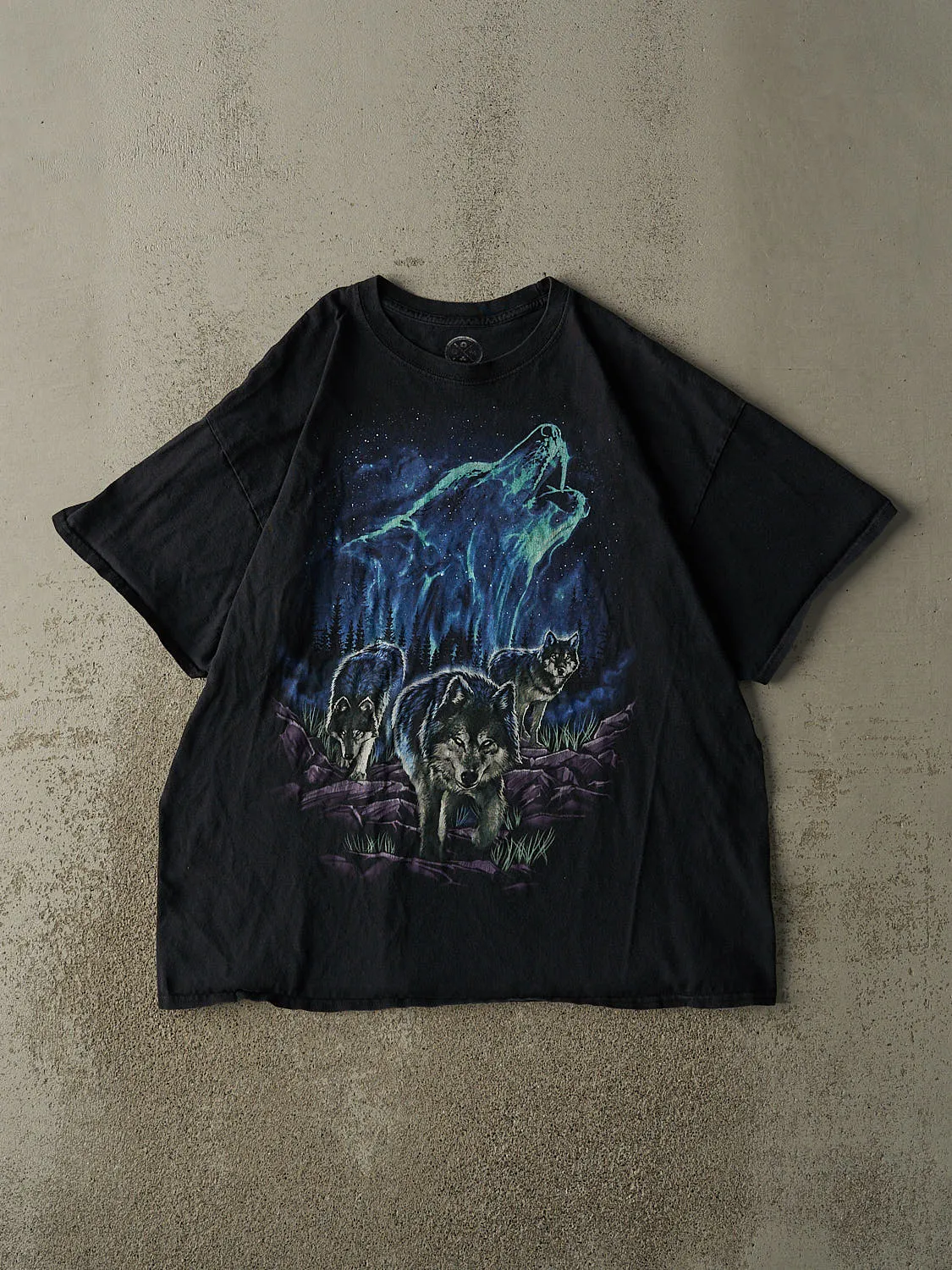 Vintage Y2K Faded Black Wolf Nature Tee (L/XL) sold by Rebalance Vintage