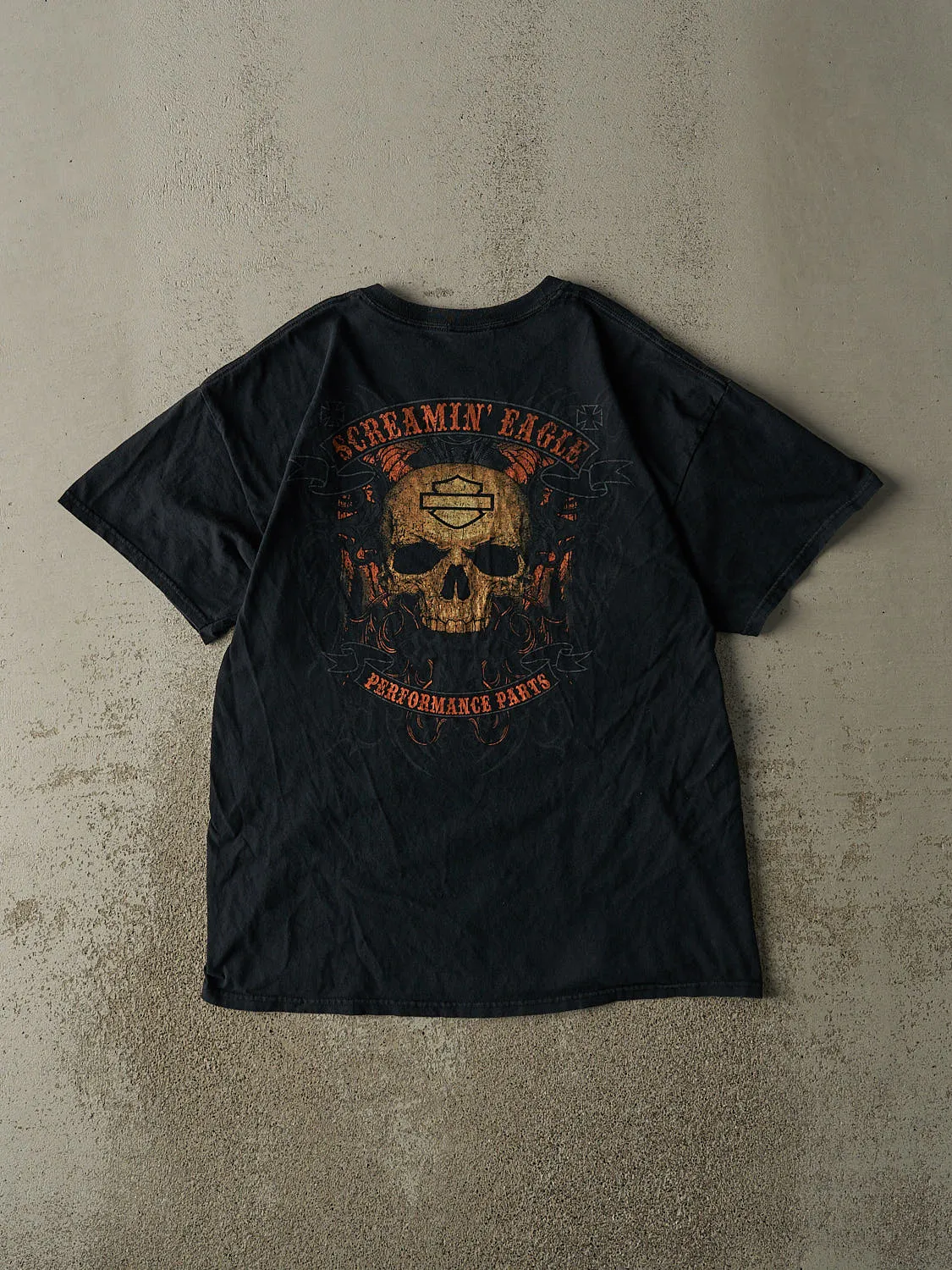 Vintage Y2K Faded Black Harley Davidson Screamin' Eagle Tee (XL) sold by Rebalance Vintage product image thumbnail 2