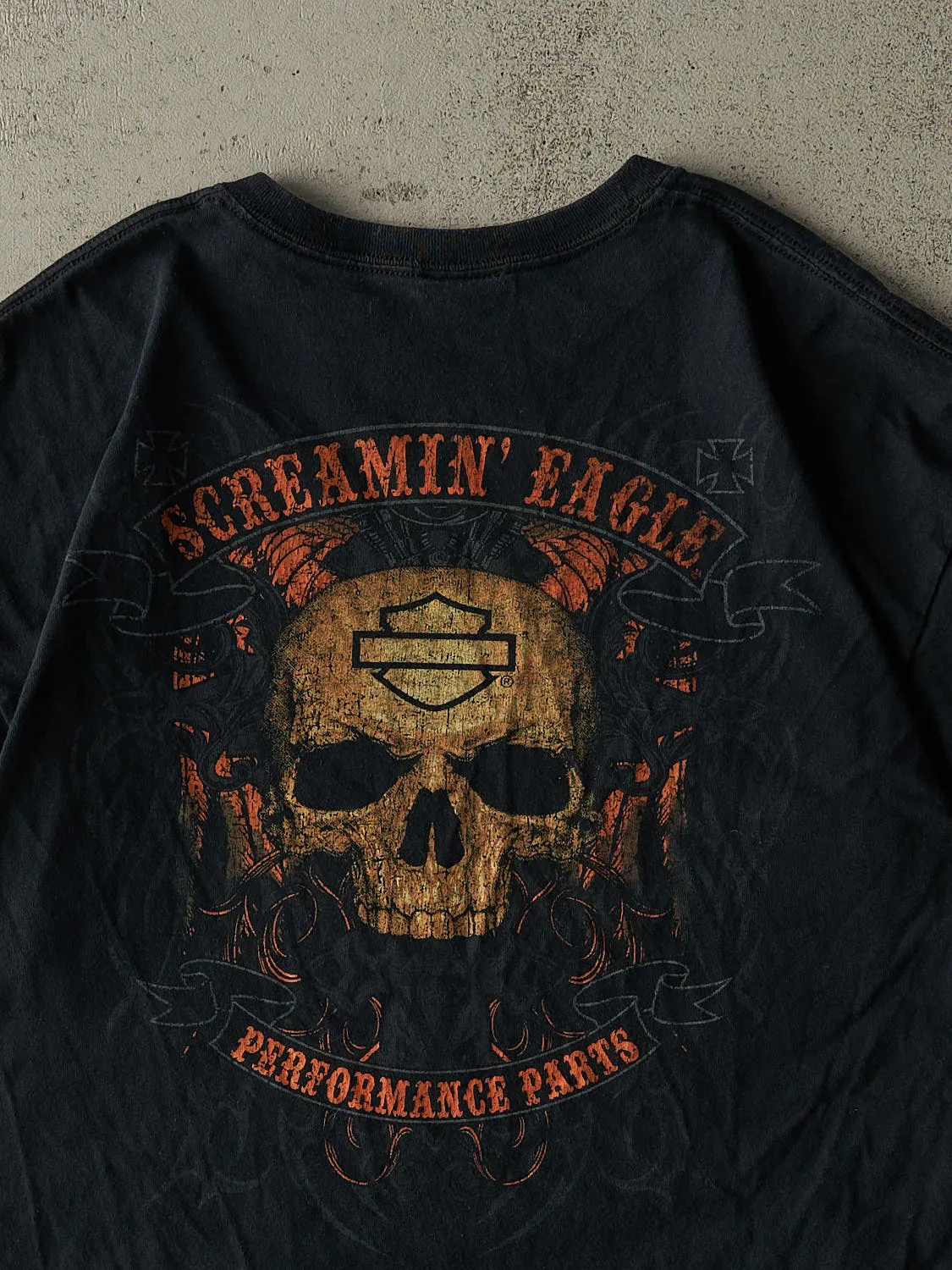 Vintage Y2K Faded Black Harley Davidson Screamin' Eagle Tee (XL) sold by Rebalance Vintage product image thumbnail 4