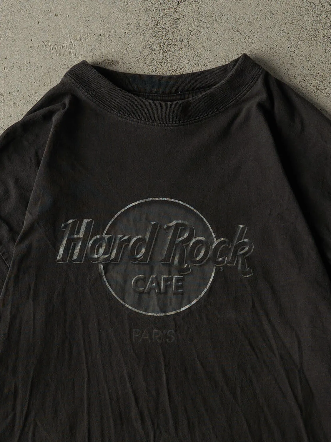 Vintage 90s Faded Black Hard Rock Cafe Paris Tee (L/XL) sold by Rebalance Vintage product image thumbnail 2