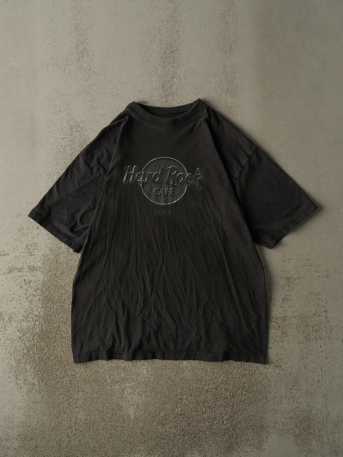 Vintage 90s Faded Black Hard Rock Cafe Paris Tee (L/XL) sold by Rebalance Vintage