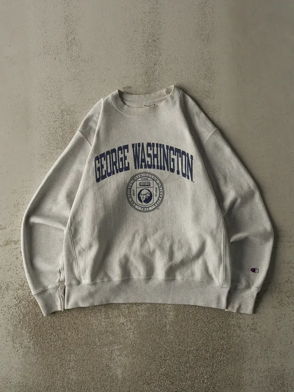 Vintage Y2K Heather Grey Champion Reverse Weave George Washington University Crewneck (M/L) made by Rebalance Vintage