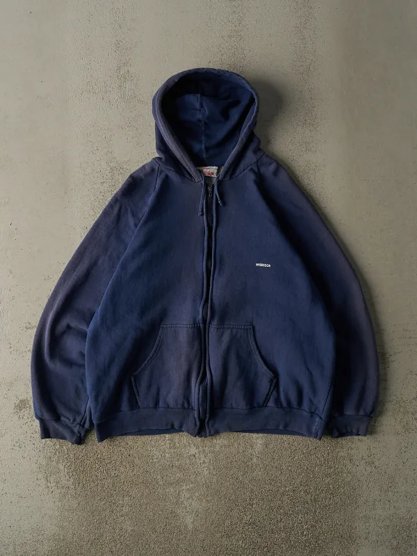 Vintage 80s Sun Faded Navy McGregor Thermal Lined Zip Up Hoodie (L) sold by Rebalance Vintage