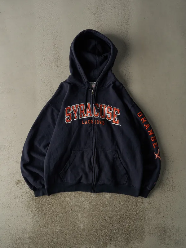 Vintage Y2K Navy Blue Champion Syracuse University Lacrosse Zip Up Hoodie (XL/XXL) sold by Rebalance Vintage