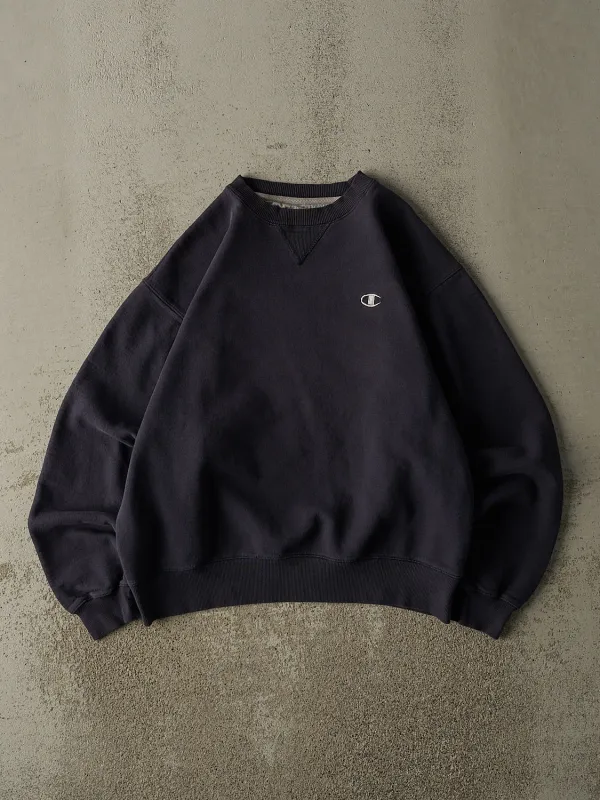 Vintage Y2K Navy Blue Champion Embroidered Crewneck (M/L) sold by Rebalance Vintage