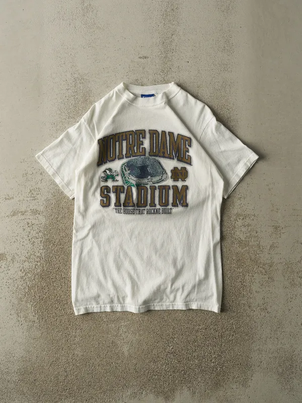 Vintage 90s White Champion University of Notre Dame Stadium Tee (S/M) made by Rebalance Vintage
