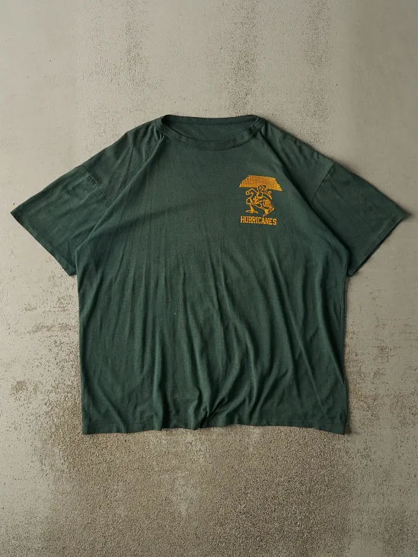 Vintage 80s Green University of Miami Hurricanes Tee (XL/XXL) sold by Rebalance Vintage