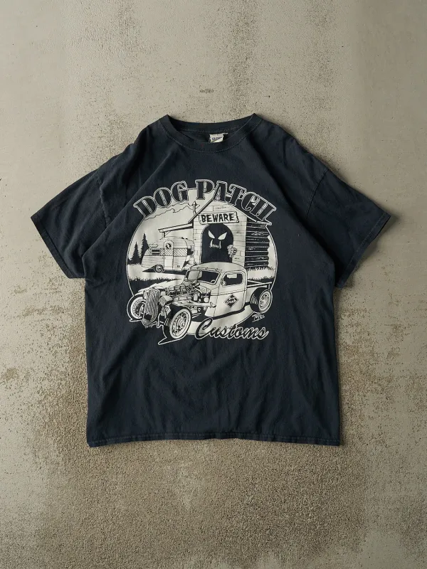 Vintage Y2K Faded Black Dog Patch Customs Tee (L/XL) sold by Rebalance Vintage
