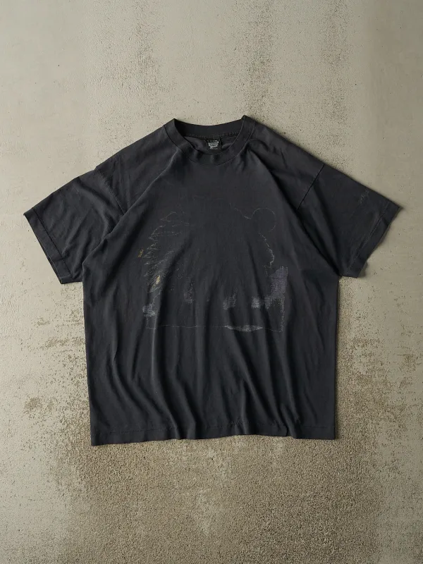 Vintage 80s Black Faded Graphic Tee (XL) sold by Rebalance Vintage