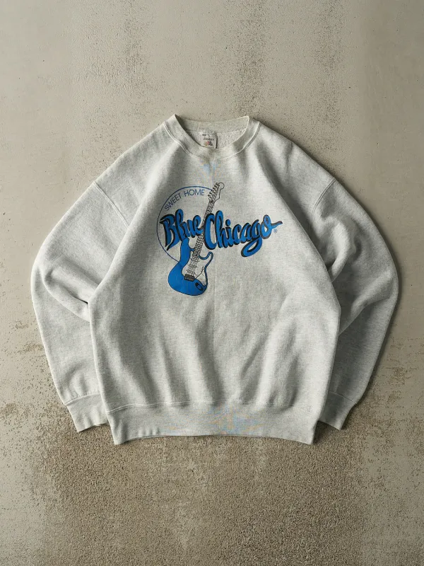 Vintage 80s Heather Grey Blue Chicago Crewneck (M/L) sold by Rebalance Vintage