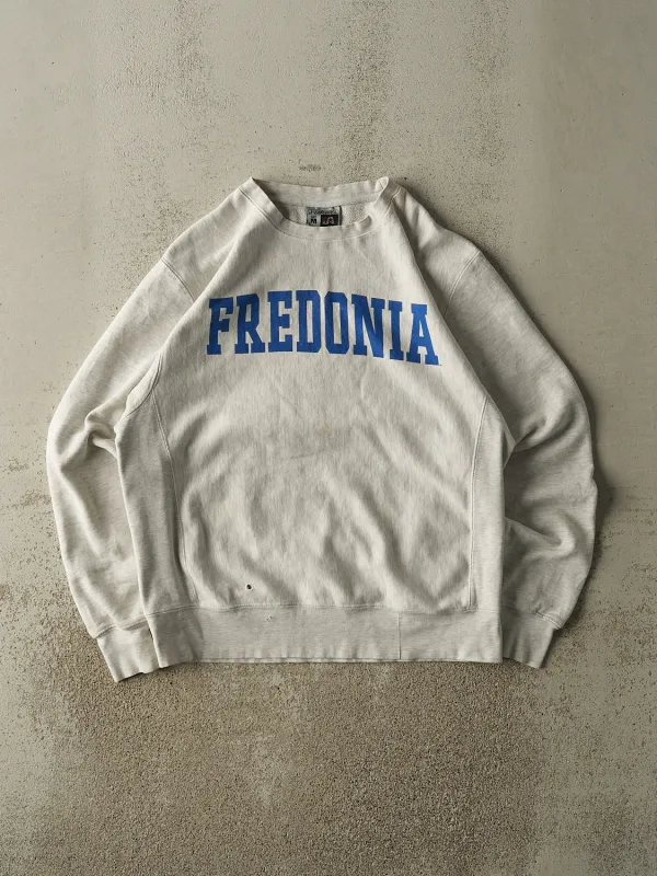 Vintage 90s Heather Grey Fredonia Crewneck (L) sold by Rebalance Vintage