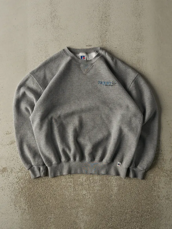 Vintage 90s Grey Russell Athletic Trent University Embroidered Crewneck (M/L) sold by Rebalance Vintage