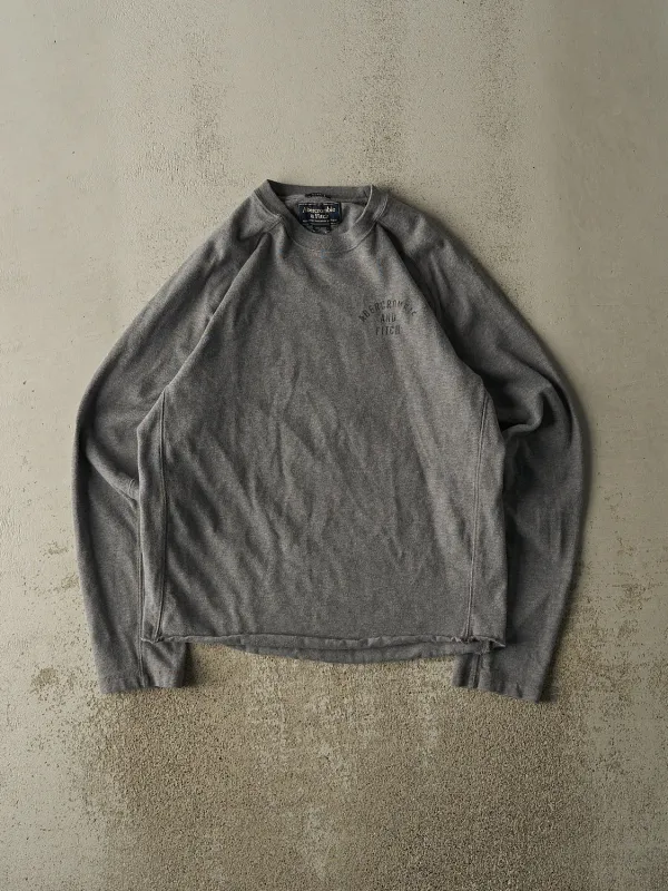 Vintage Y2K Grey Abercrombie & Fitch Longsleeve Shirt (M/L) sold by Rebalance Vintage