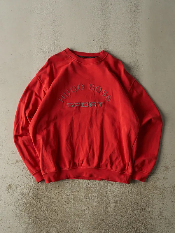 Vintage Y2K Red Hugo Boss Embroidered Crewneck (XL) sold by Rebalance Vintage