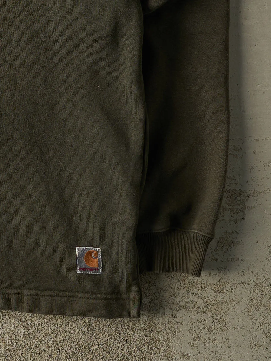 Vintage 90s Green Carhartt Quarter Zip Sweater (L/XL) sold by Rebalance Vintage product image thumbnail 4