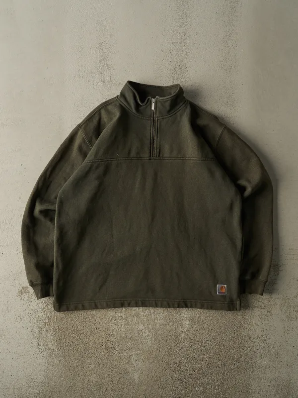 Vintage 90s Green Carhartt Quarter Zip Sweater (L/XL) sold by Rebalance Vintage