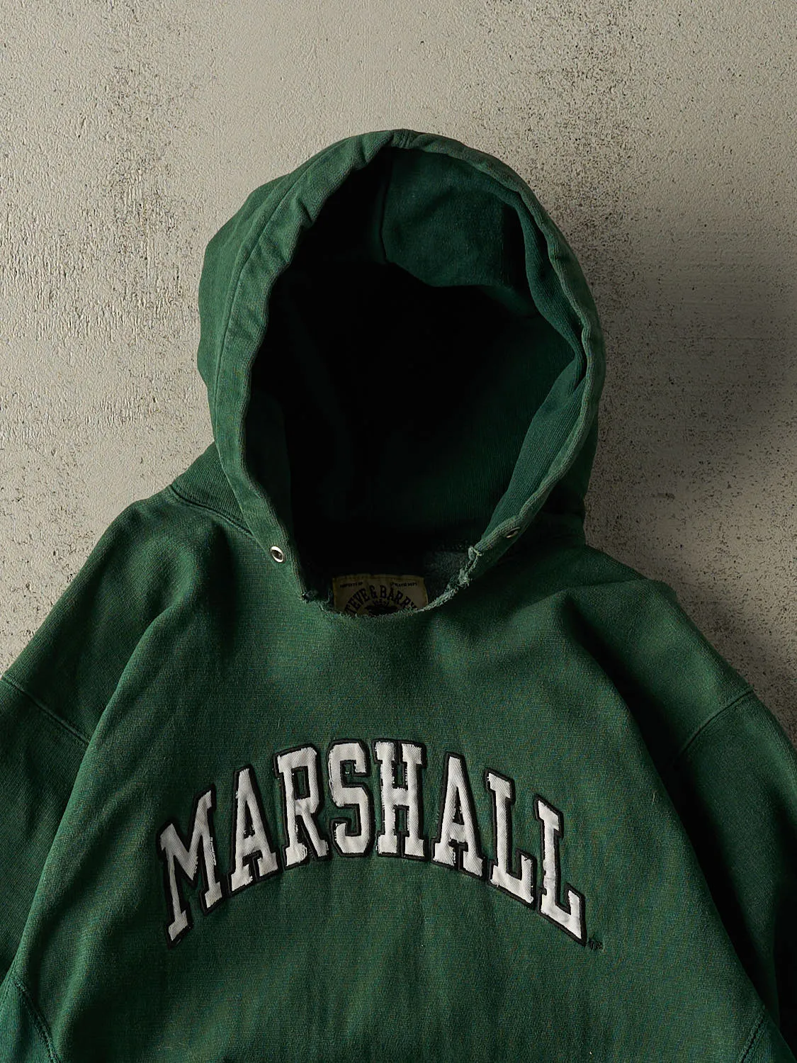 Vintage 90s Green Marshall University Hoodie (S/M) sold by Rebalance Vintage product image thumbnail 2