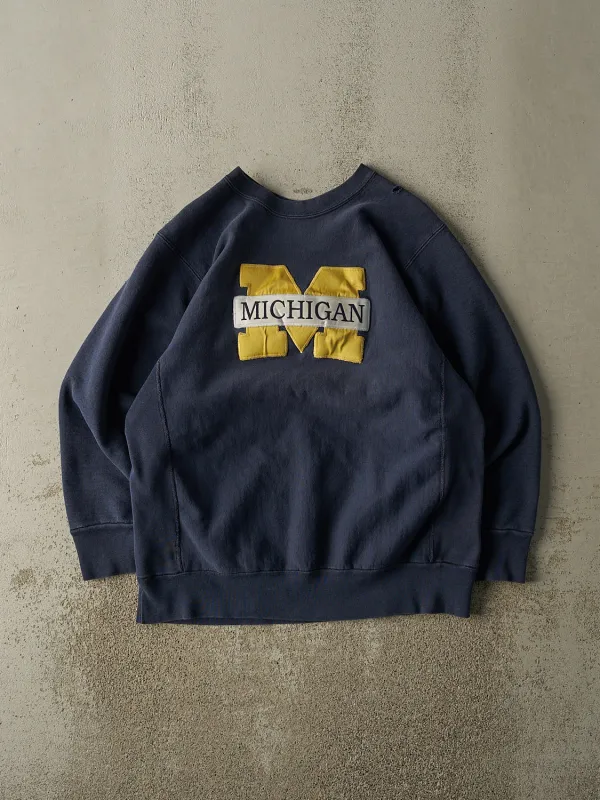 Vintage 90s Navy Blue Michigan State Embroidered Crewneck (L/XL) sold by Rebalance Vintage